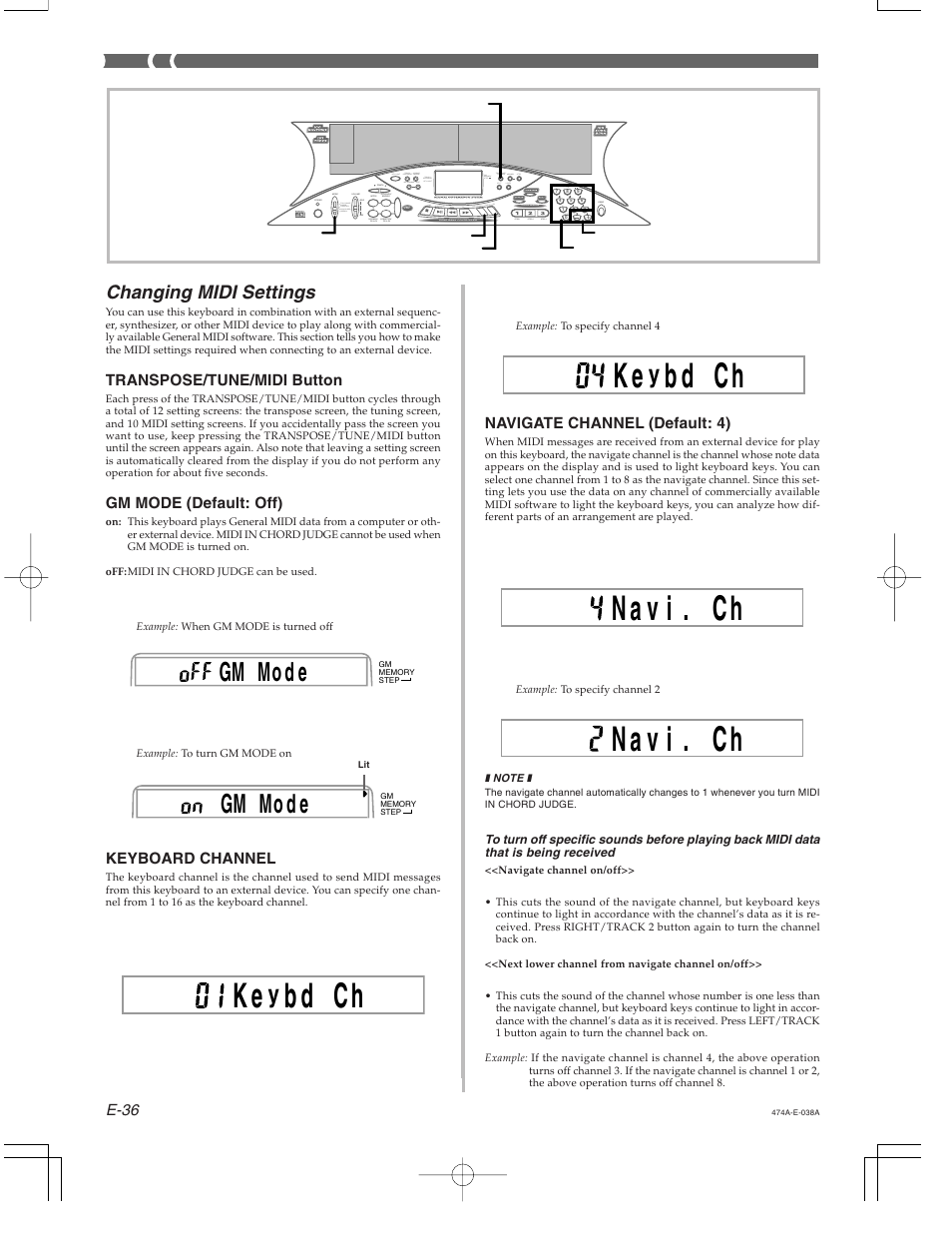 Kd c, Eh . b k d c, Eh . b | Casio LK-50 MIDI User Manual | Page 2 / 5