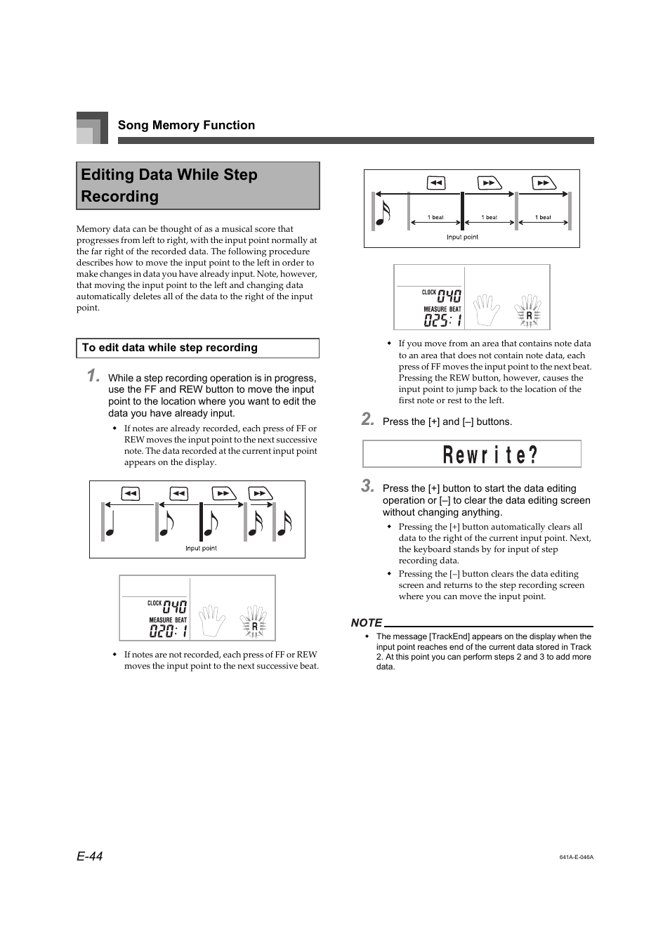 Editing data while step recording | Casio LK-73 User Manual | Page 13 / 19