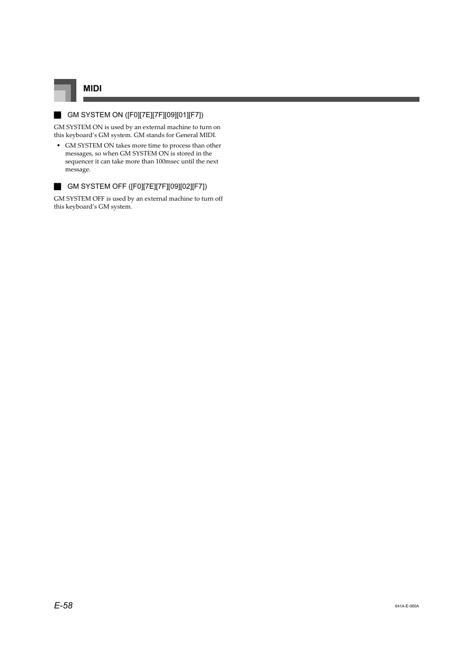 Midi e-58 | Casio LK-73 User Manual | Page 8 / 24