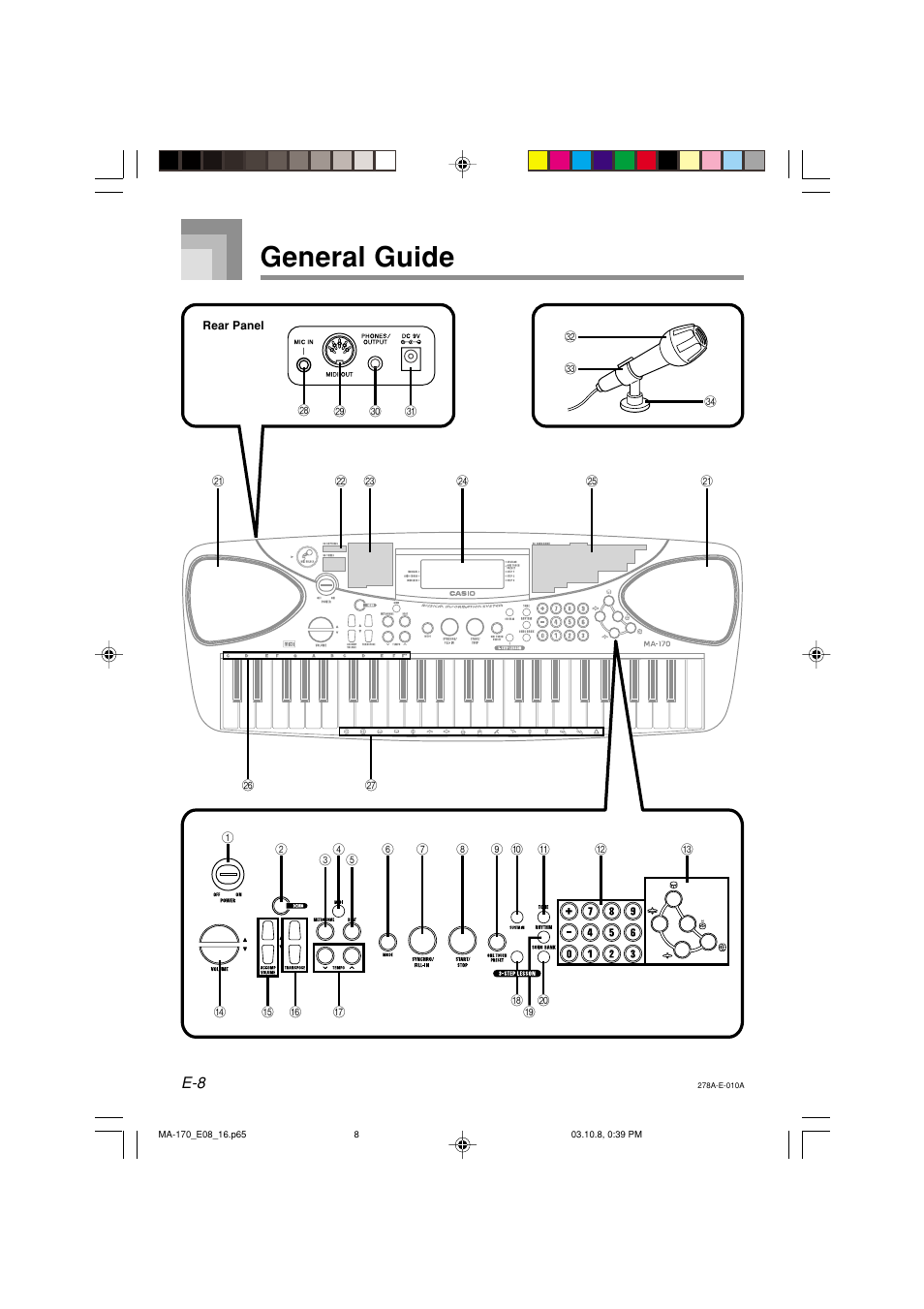 General guide | Casio MA-170 User Manual | Page 10 / 43