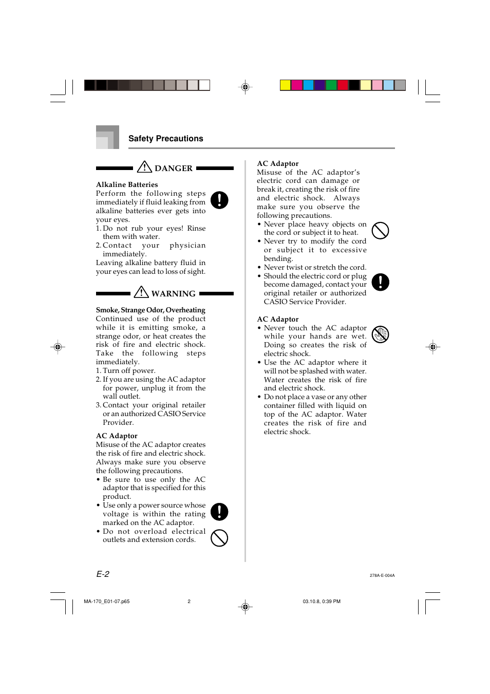 Casio MA-170 User Manual | Page 4 / 43