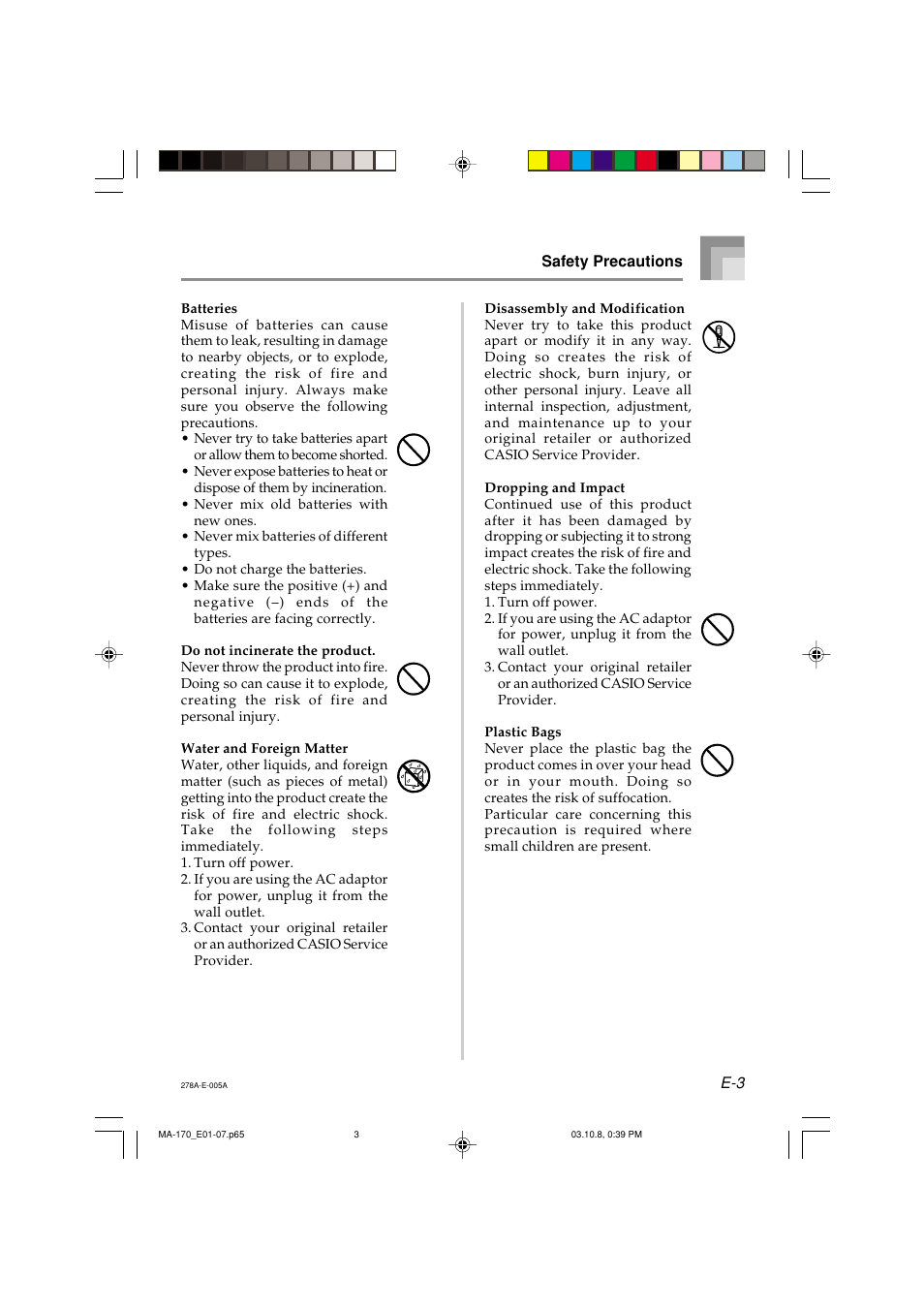 Casio MA-170 User Manual | Page 5 / 43