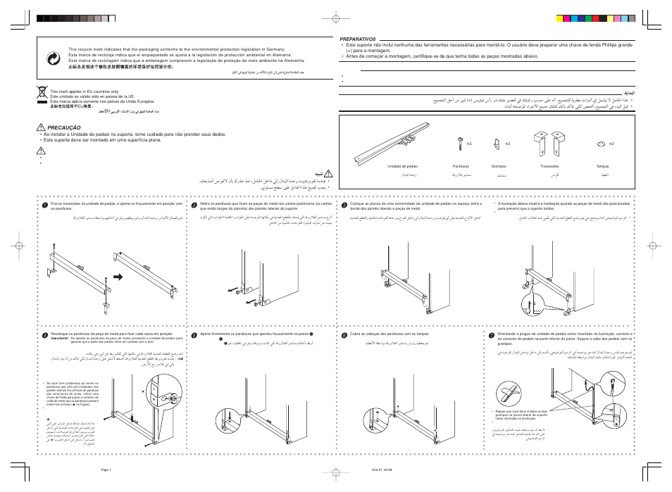 Precaução, 3#47% f g #h | Casio Pedal Unit SP-30 User Manual | Page 2 / 2