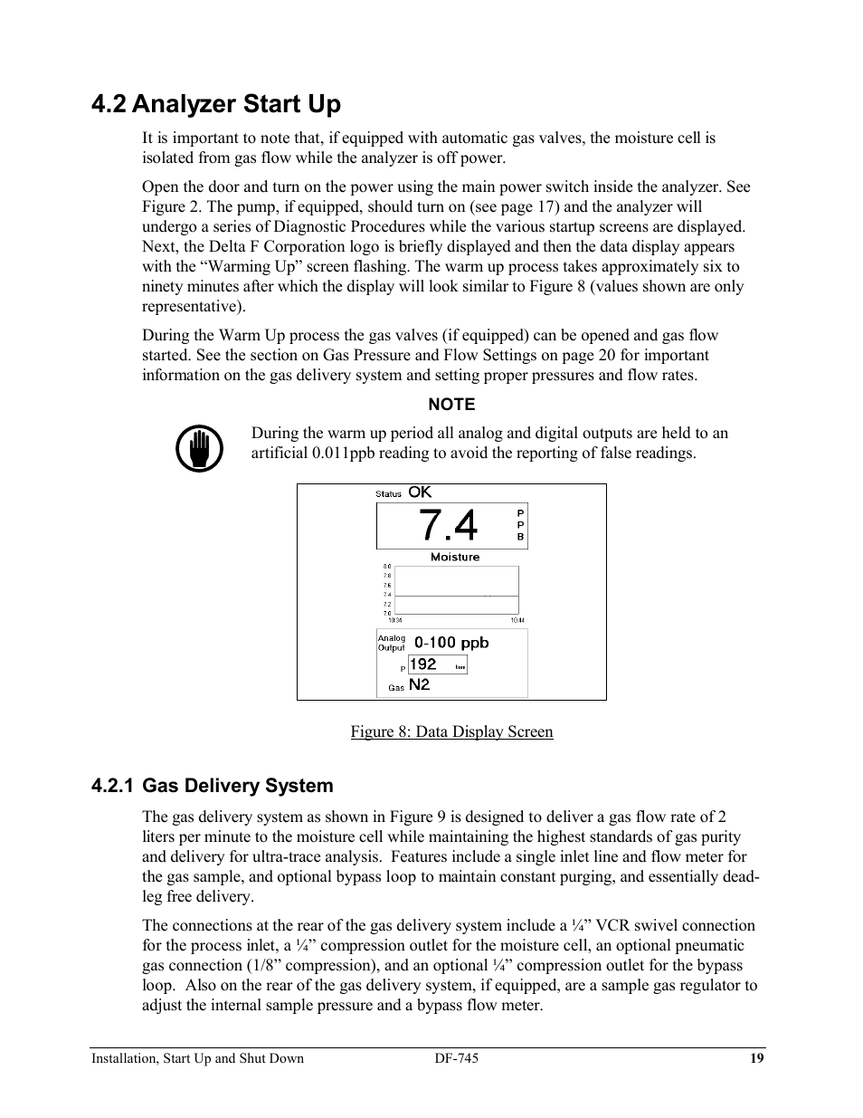 2 analyzer start up | Delta Faucet NANOTRACE DF-745 User Manual | Page 23 / 98