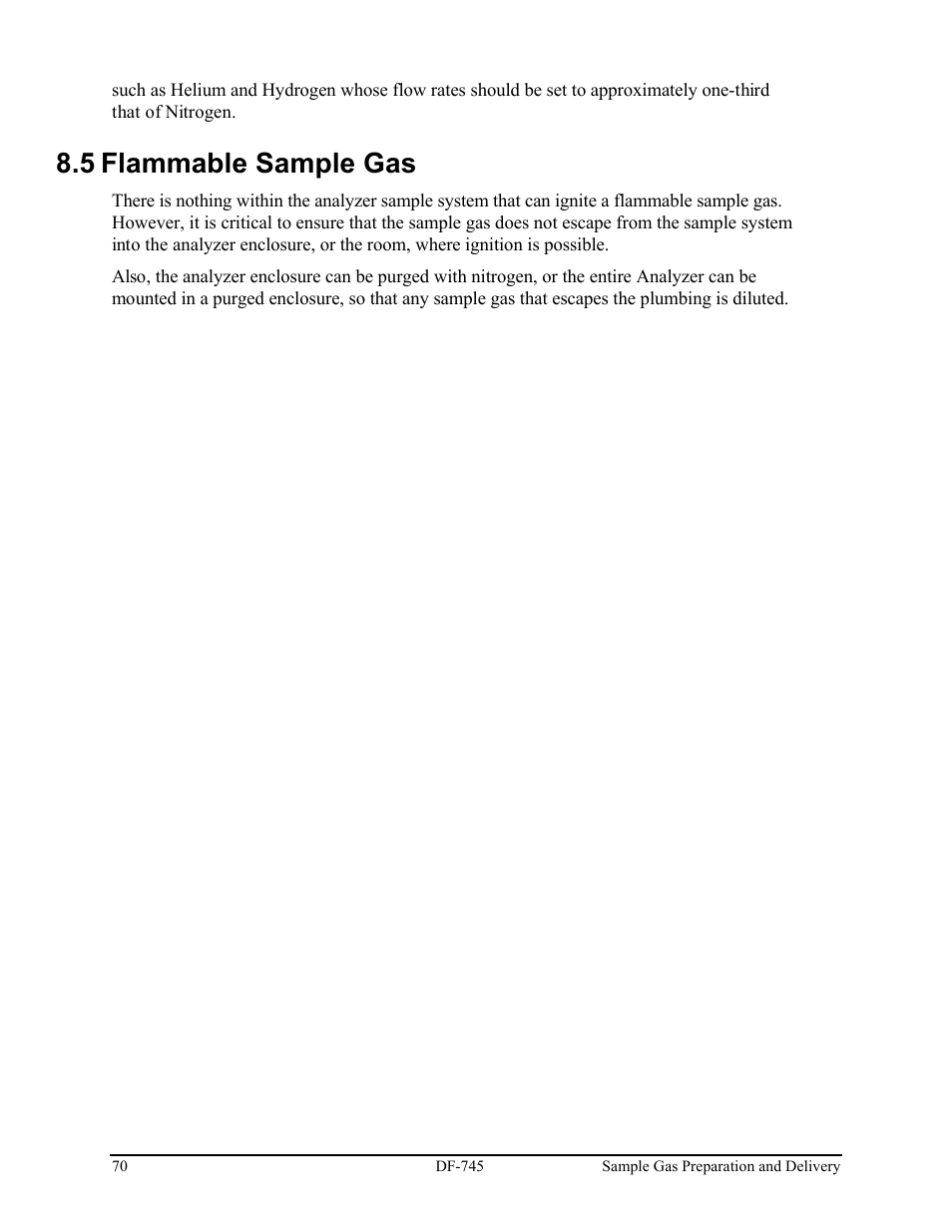 5 flammable sample gas | Delta Faucet NANOTRACE DF-745 User Manual | Page 74 / 98