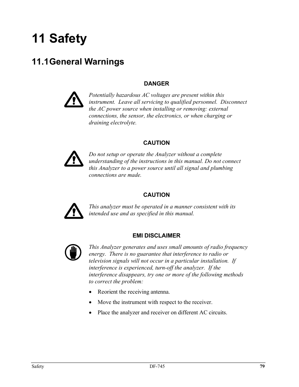 11 safety, 1general warnings | Delta Faucet NANOTRACE DF-745 User Manual | Page 83 / 98