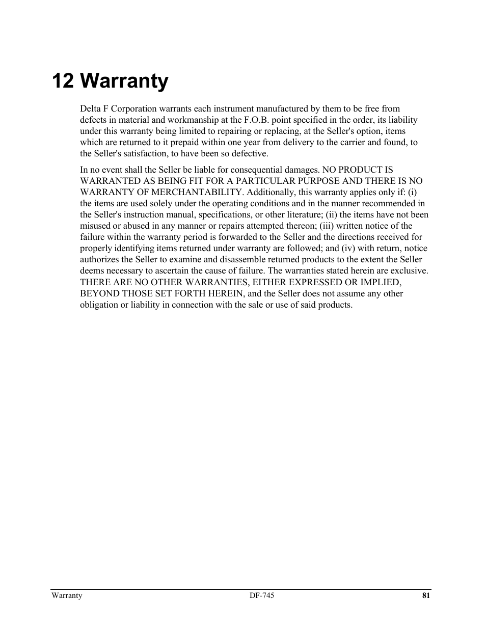 12 warranty | Delta Faucet NANOTRACE DF-745 User Manual | Page 85 / 98