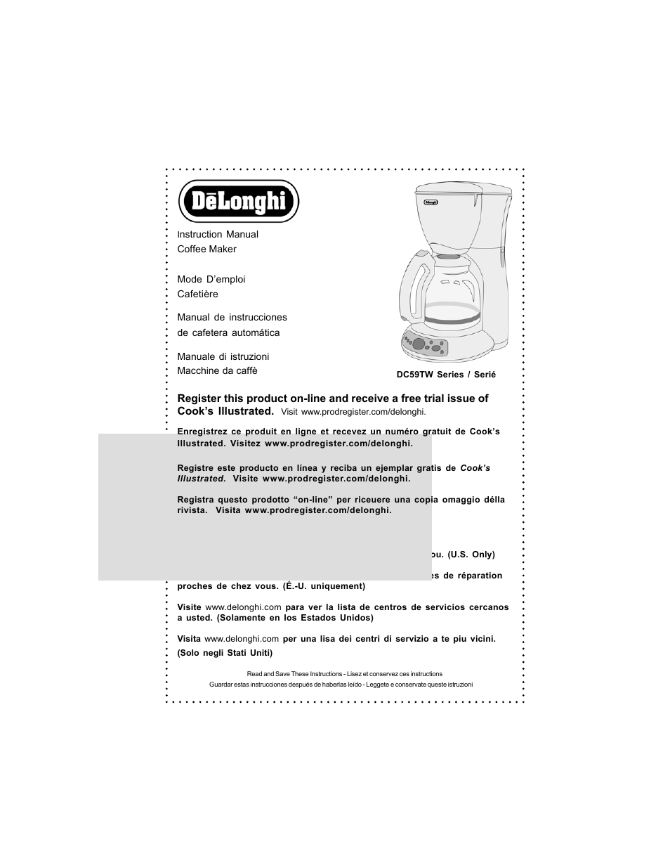 DeLonghi DC59TW User Manual | 44 pages