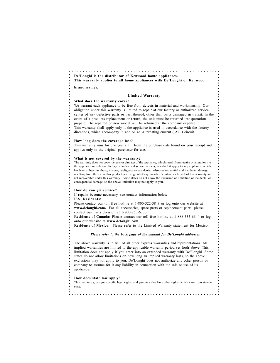 DeLonghi DC59TW User Manual | Page 39 / 44