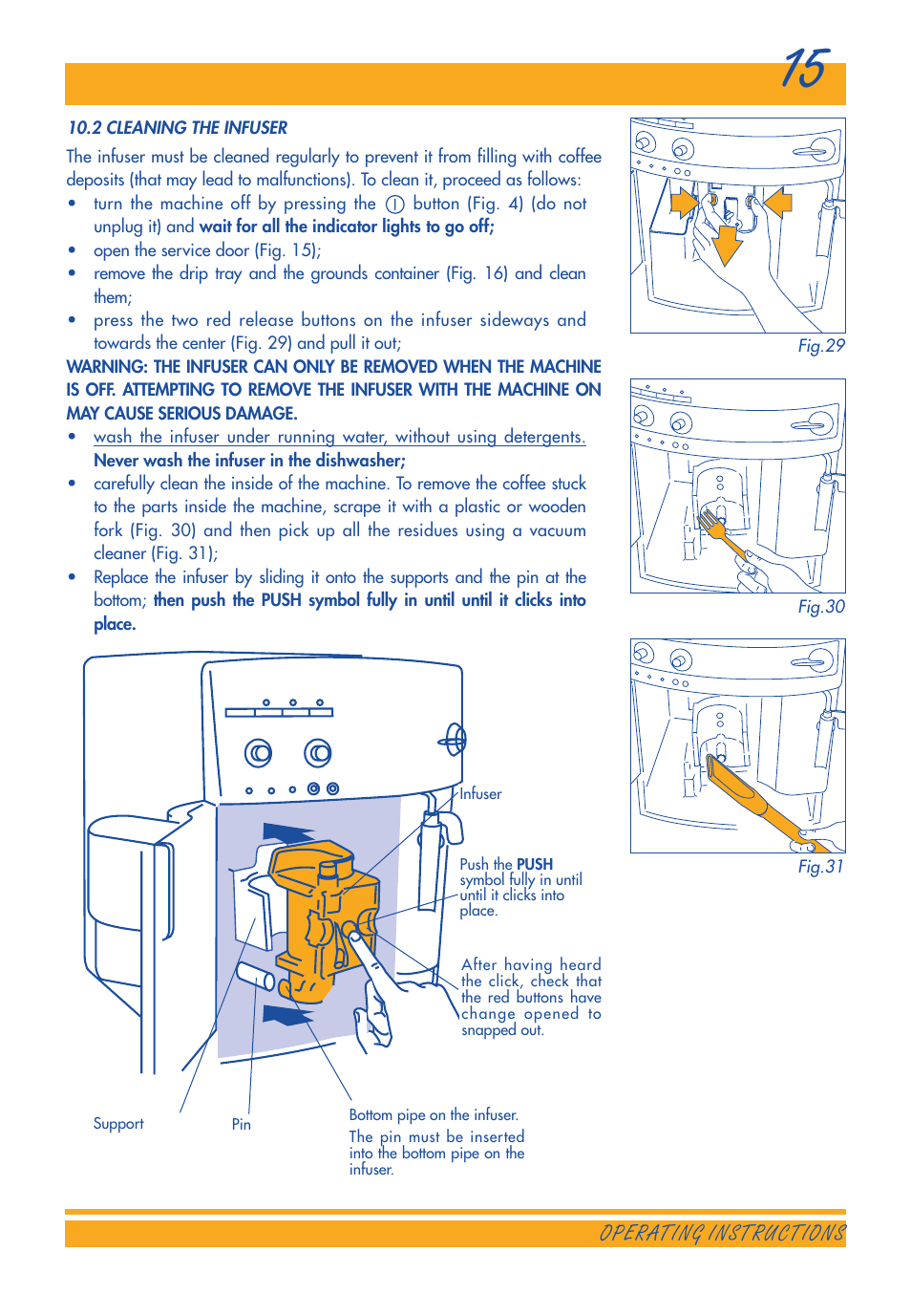 Operating instructions | DeLonghi ESAM3300 User Manual | Page 15 / 22