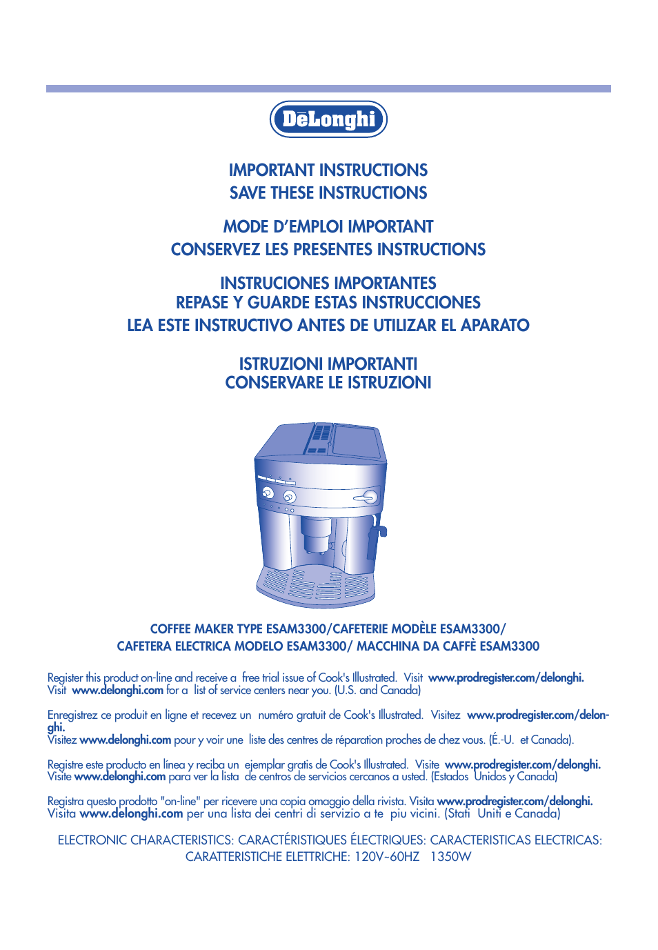 DeLonghi ESAM3300 User Manual | Page 2 / 22