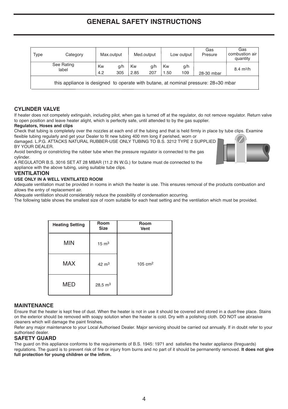General safety instructions, Min max med | DeLonghi 634R User Manual | Page 4 / 6