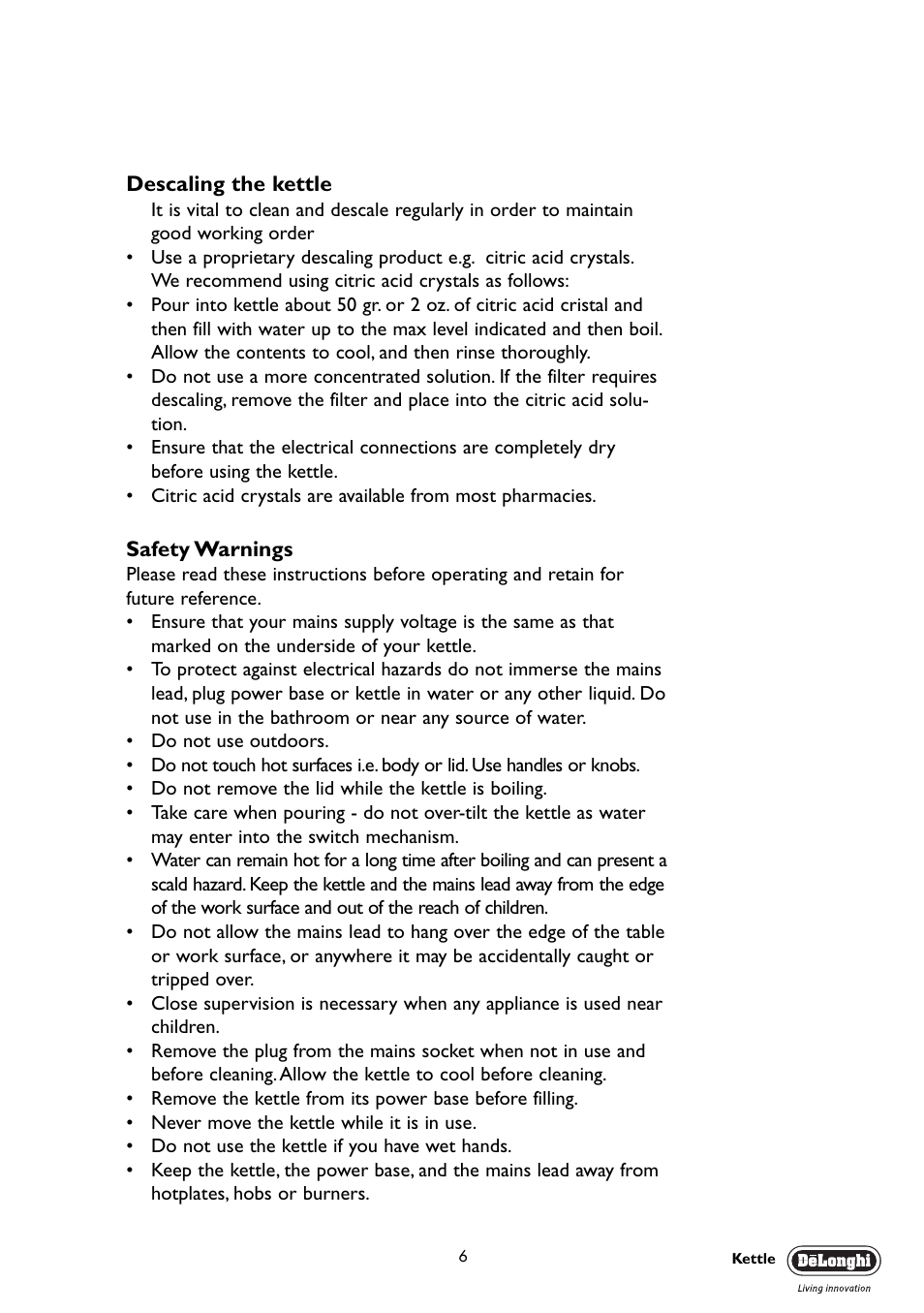 DeLonghi KBX3016 User Manual | Page 6 / 8