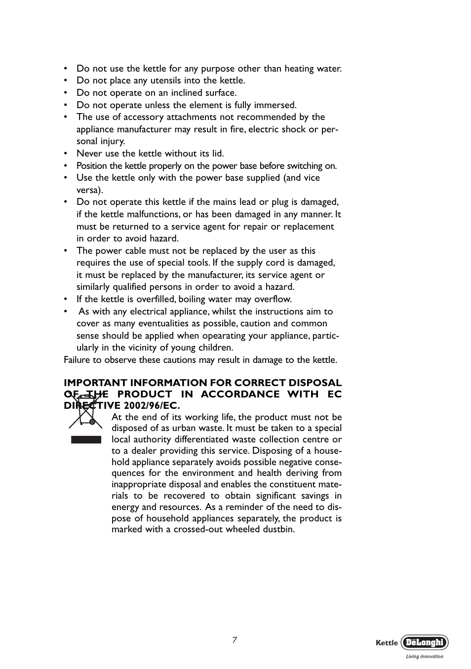 DeLonghi KBX3016 User Manual | Page 7 / 8