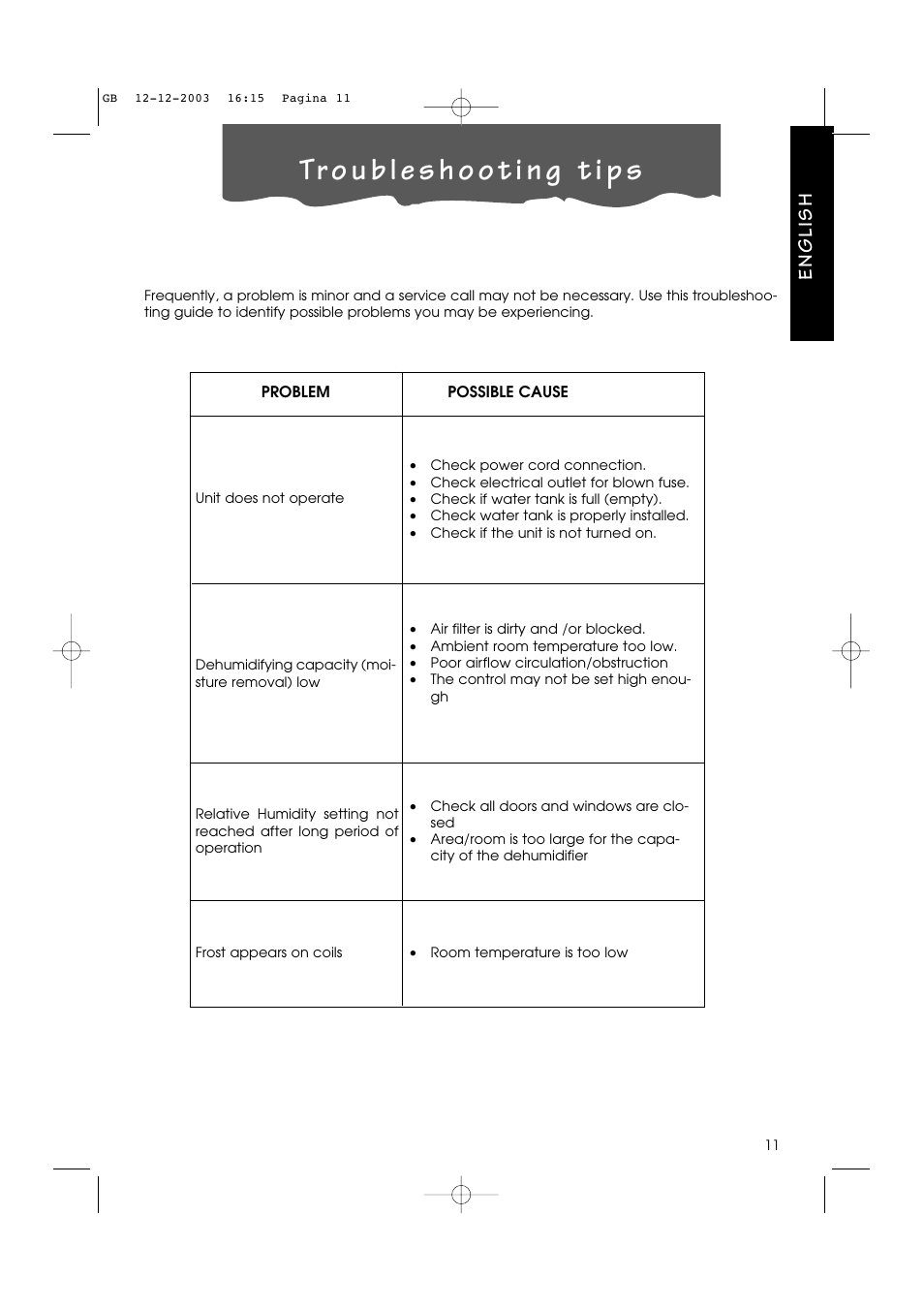 English | DeLonghi 50EDDE User Manual | Page 10 / 11