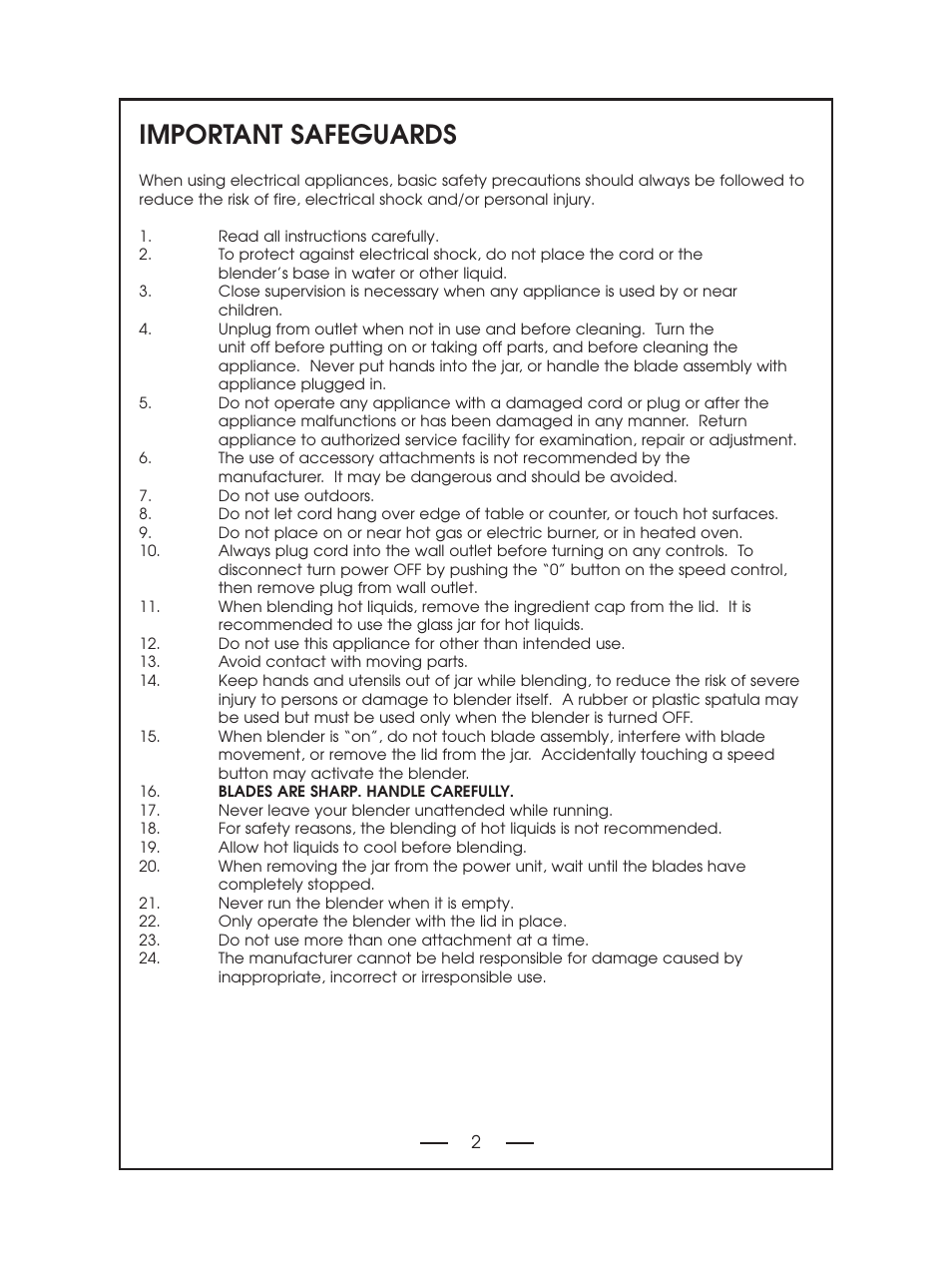 Important safeguards | DeLonghi DBL750 Series User Manual | Page 2 / 40