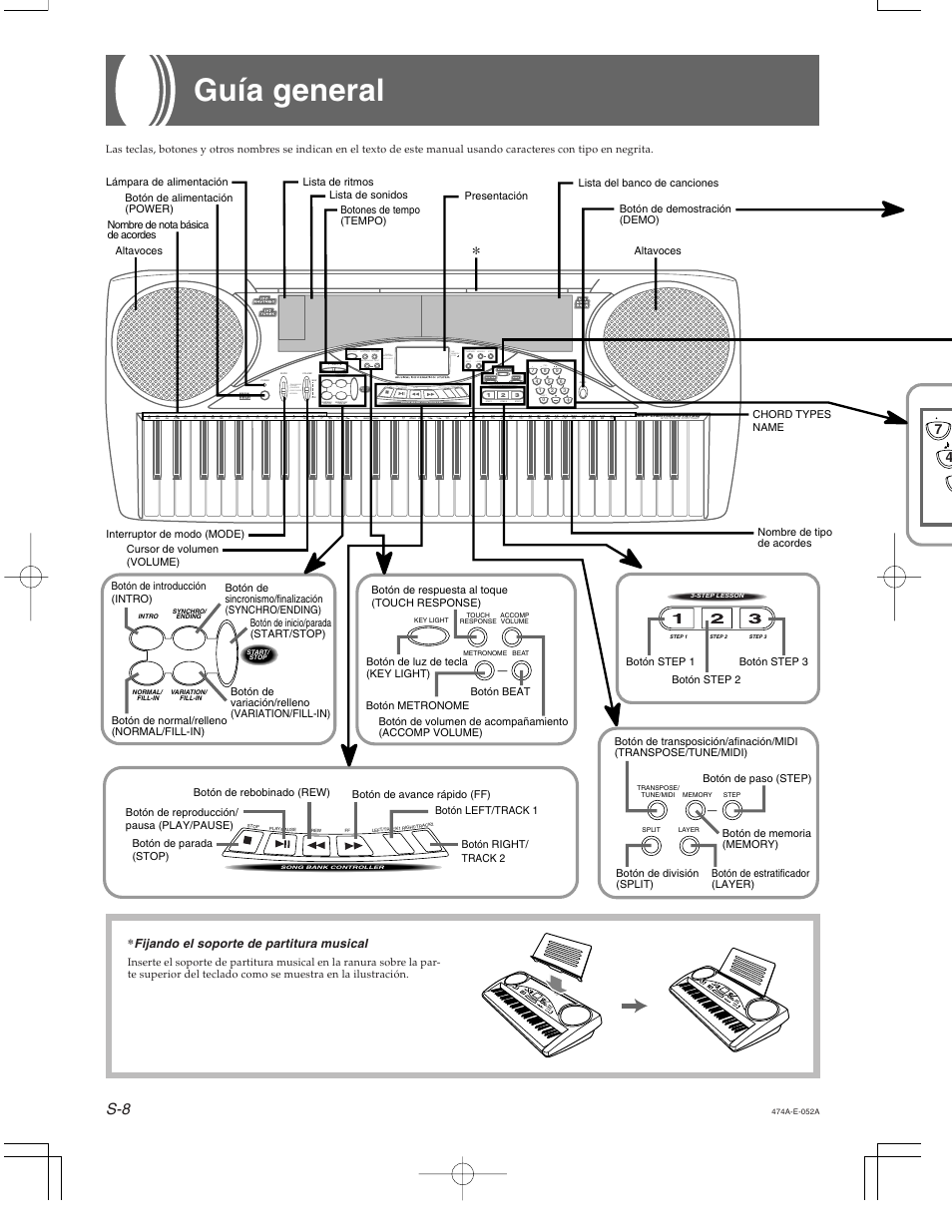 Casio LK-50 Guía general User Manual | 2 pages