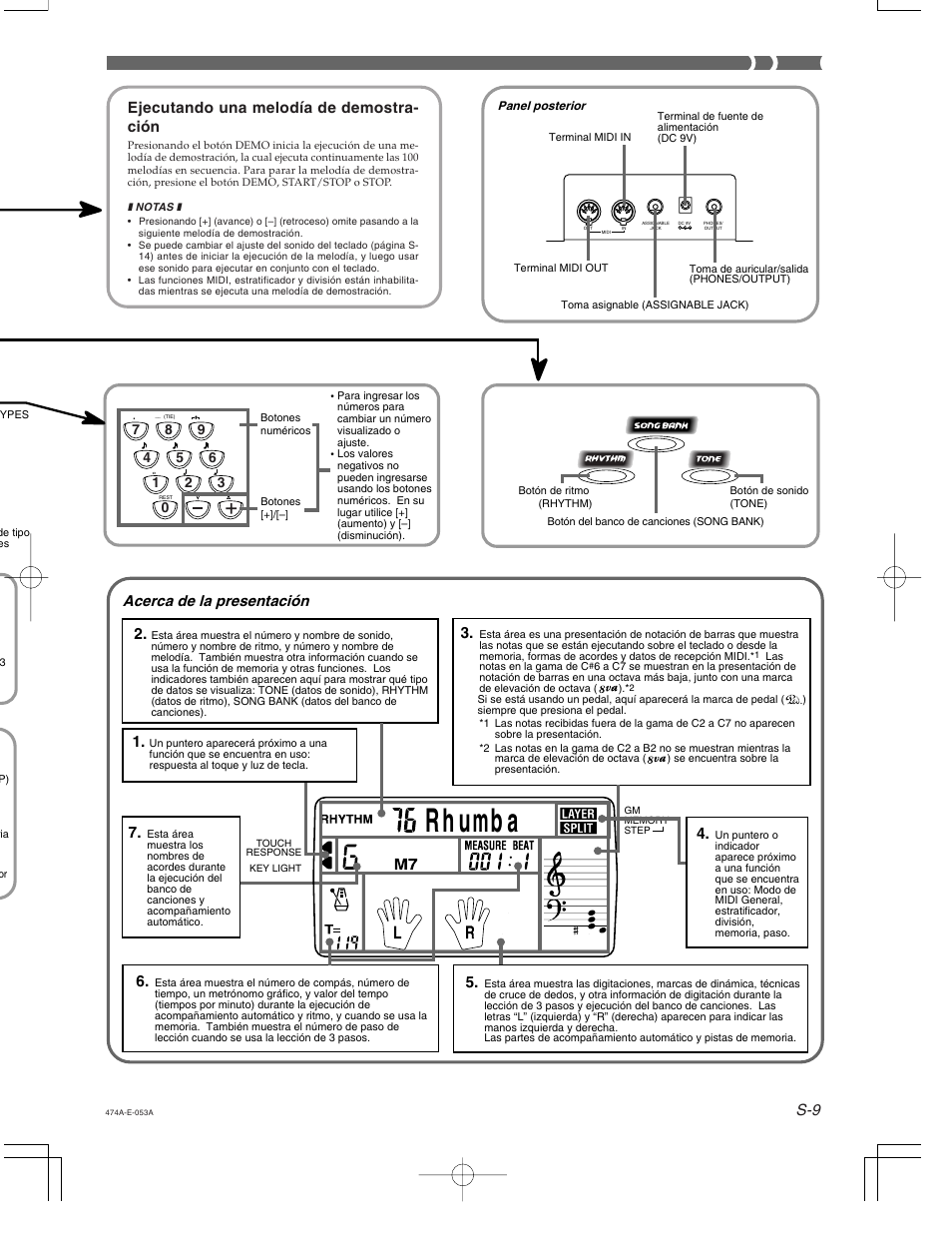 Ejecutando una melodía de demostra- ción, Acerca de la presentación | Casio LK-50 Guía general User Manual | Page 2 / 2