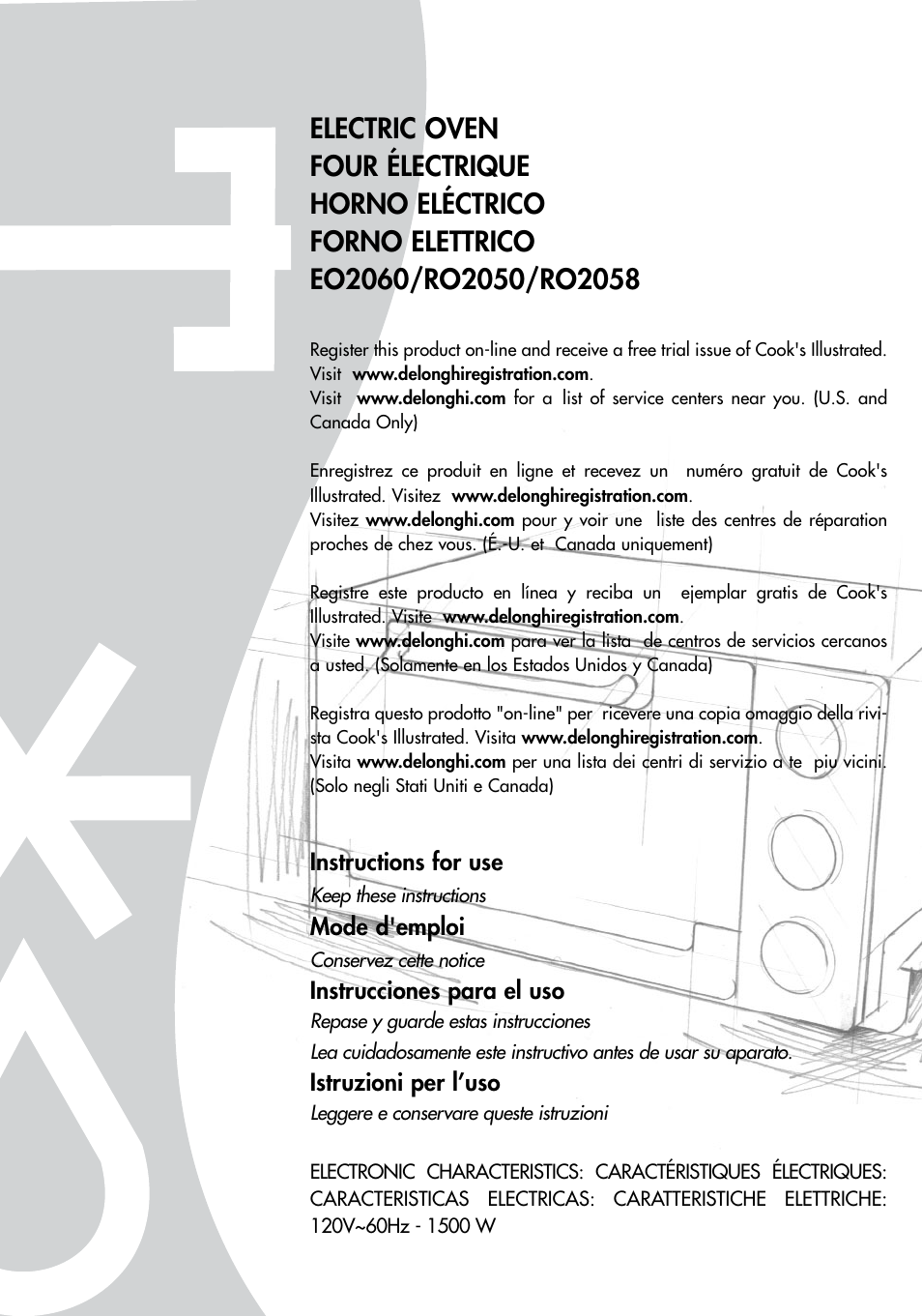 DeLonghi RO2058 User Manual | 24 pages