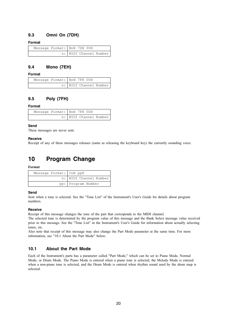 10 program change | Casio PX-700 User Manual | Page 20 / 65