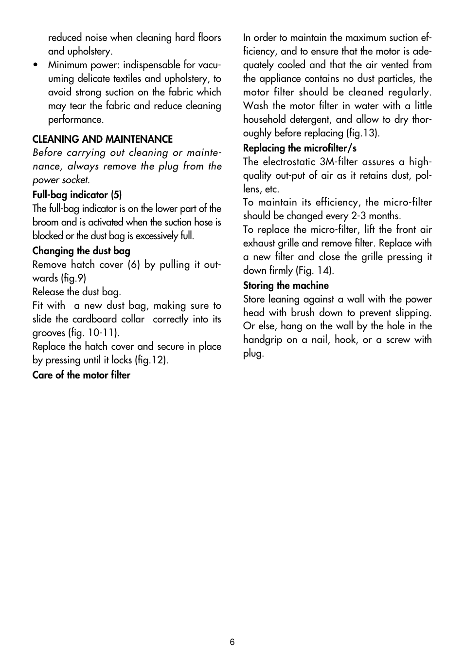 DeLonghi Upright Vacuum Cleaner User Manual | Page 6 / 17