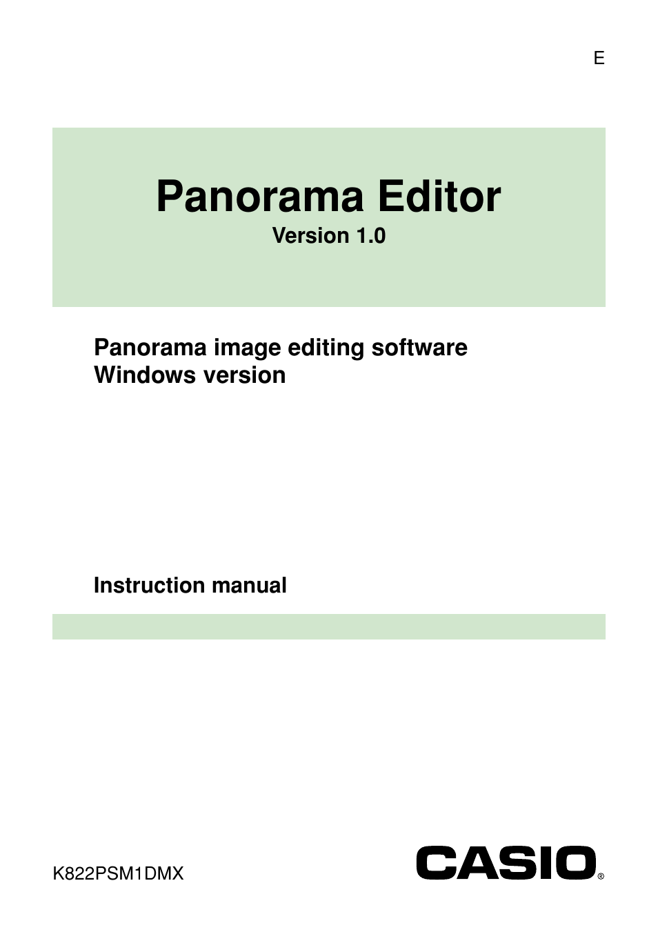 Casio Panorama Editor User Manual | 35 pages