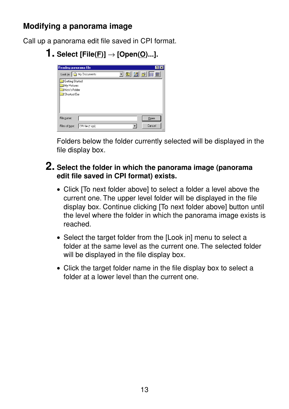 Modifying a panorama image | Casio Panorama Editor User Manual | Page 14 / 35