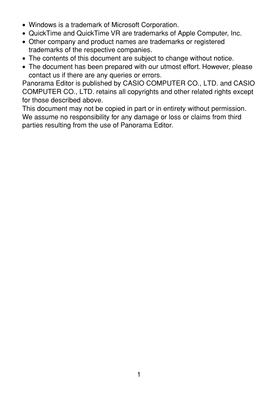 Casio Panorama Editor User Manual | Page 2 / 35