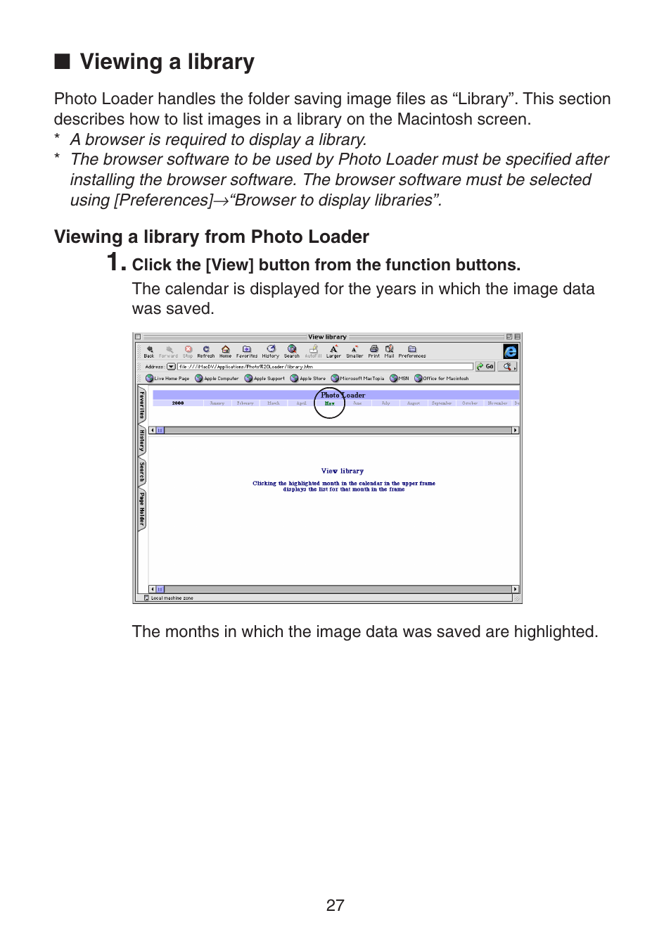 Viewing a library, Viewing a library from photo loader | Casio Photo Loader v.1.1 User Manual | Page 28 / 47