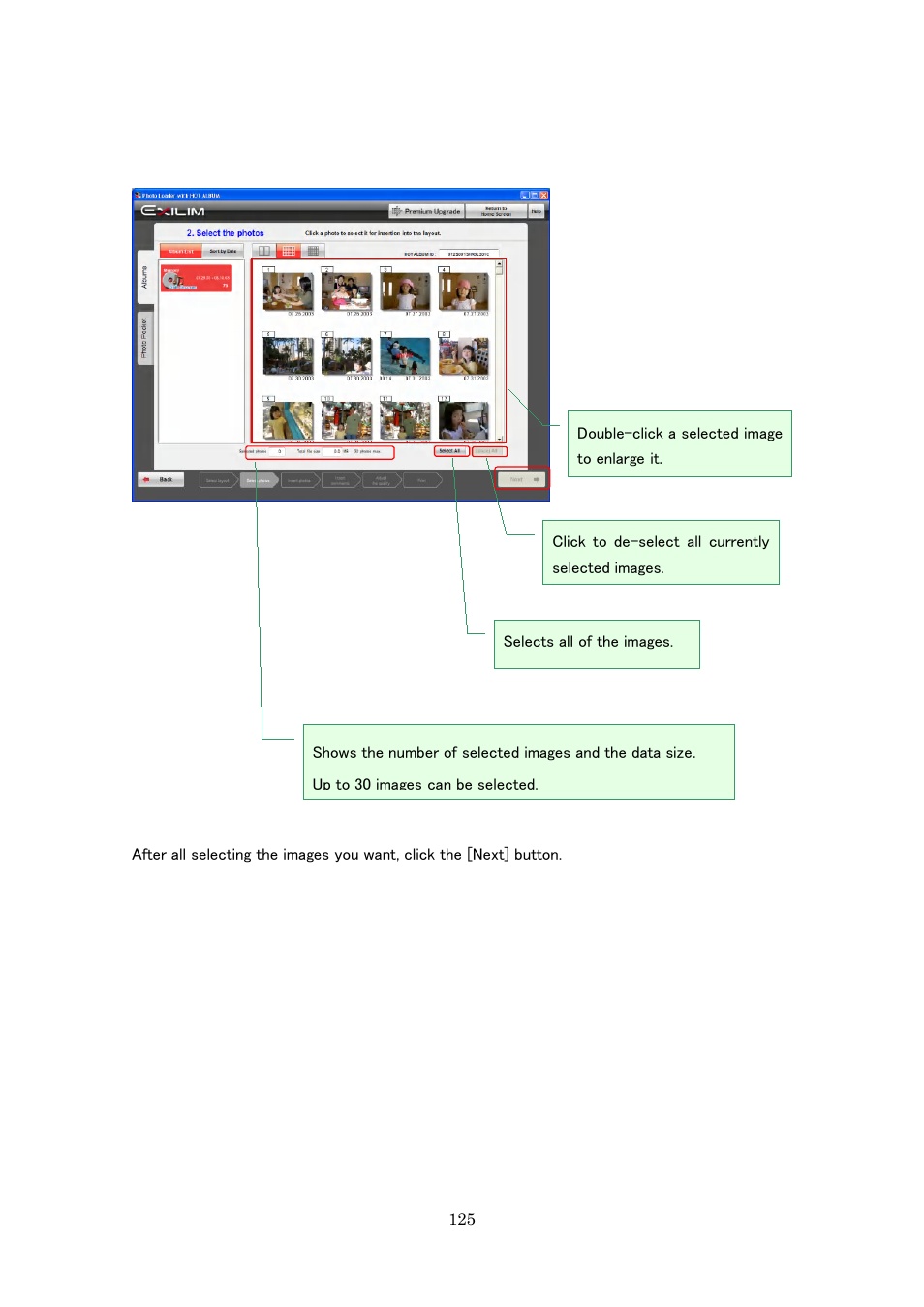 Casio Photo Loader with HOT ALBUM User Manual | Page 125 / 174