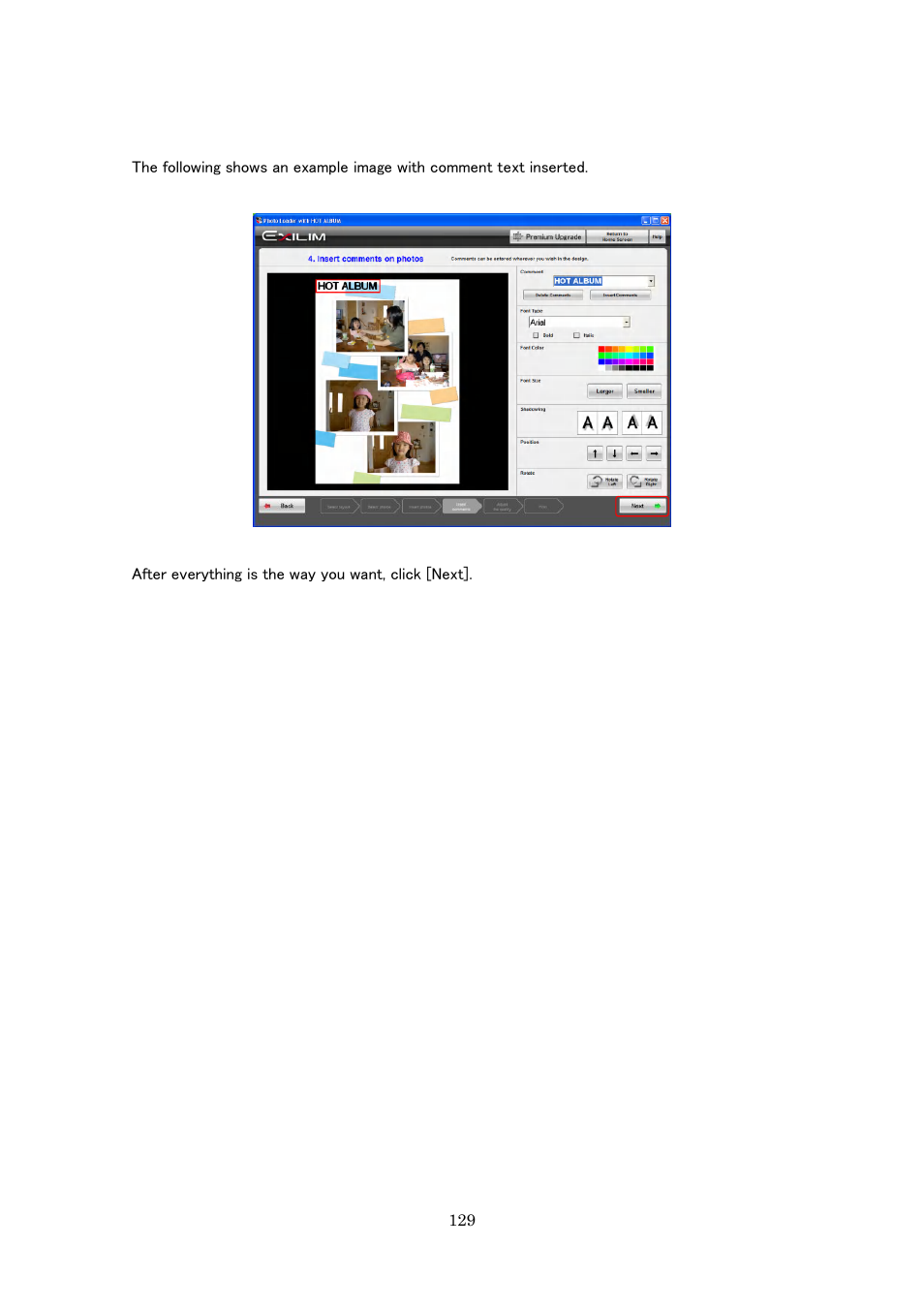 Casio Photo Loader with HOT ALBUM User Manual | Page 129 / 174