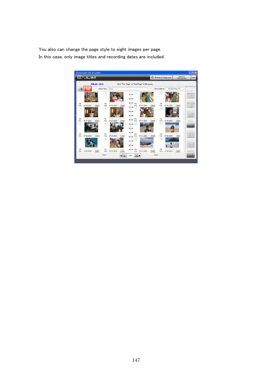 Casio Photo Loader with HOT ALBUM User Manual | Page 147 / 174