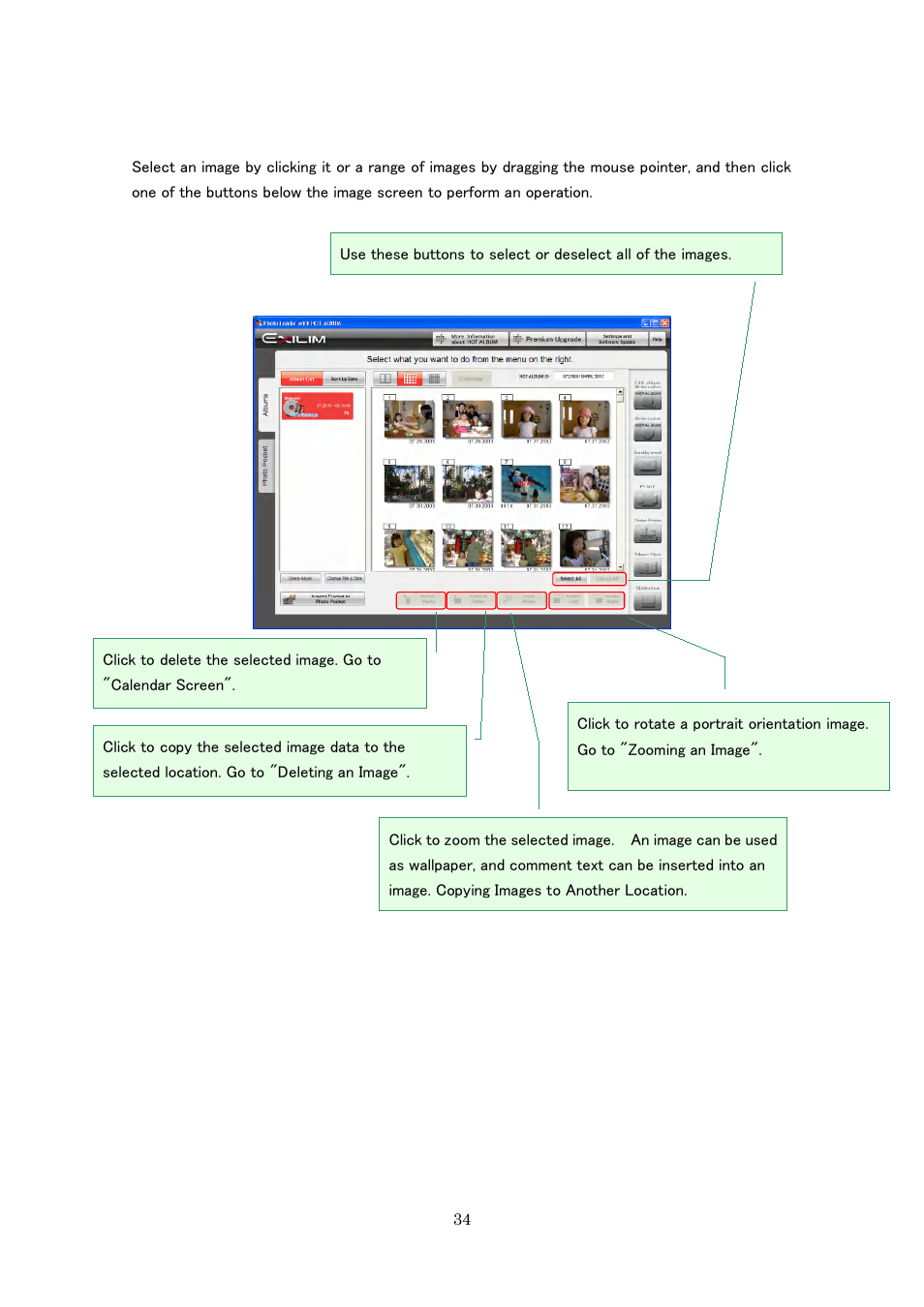 Casio Photo Loader with HOT ALBUM User Manual | Page 34 / 174