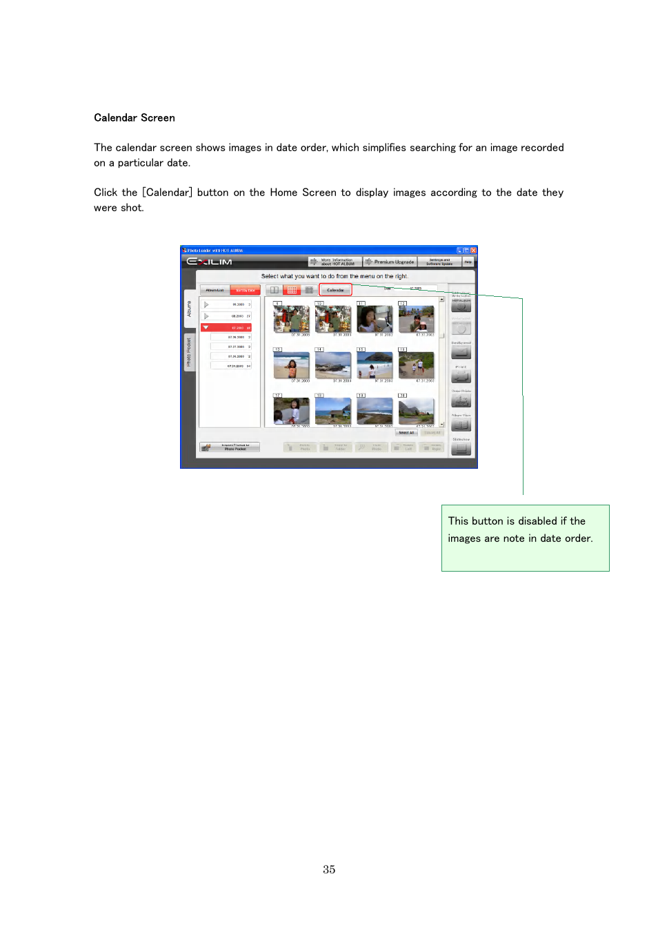 Casio Photo Loader with HOT ALBUM User Manual | Page 35 / 174