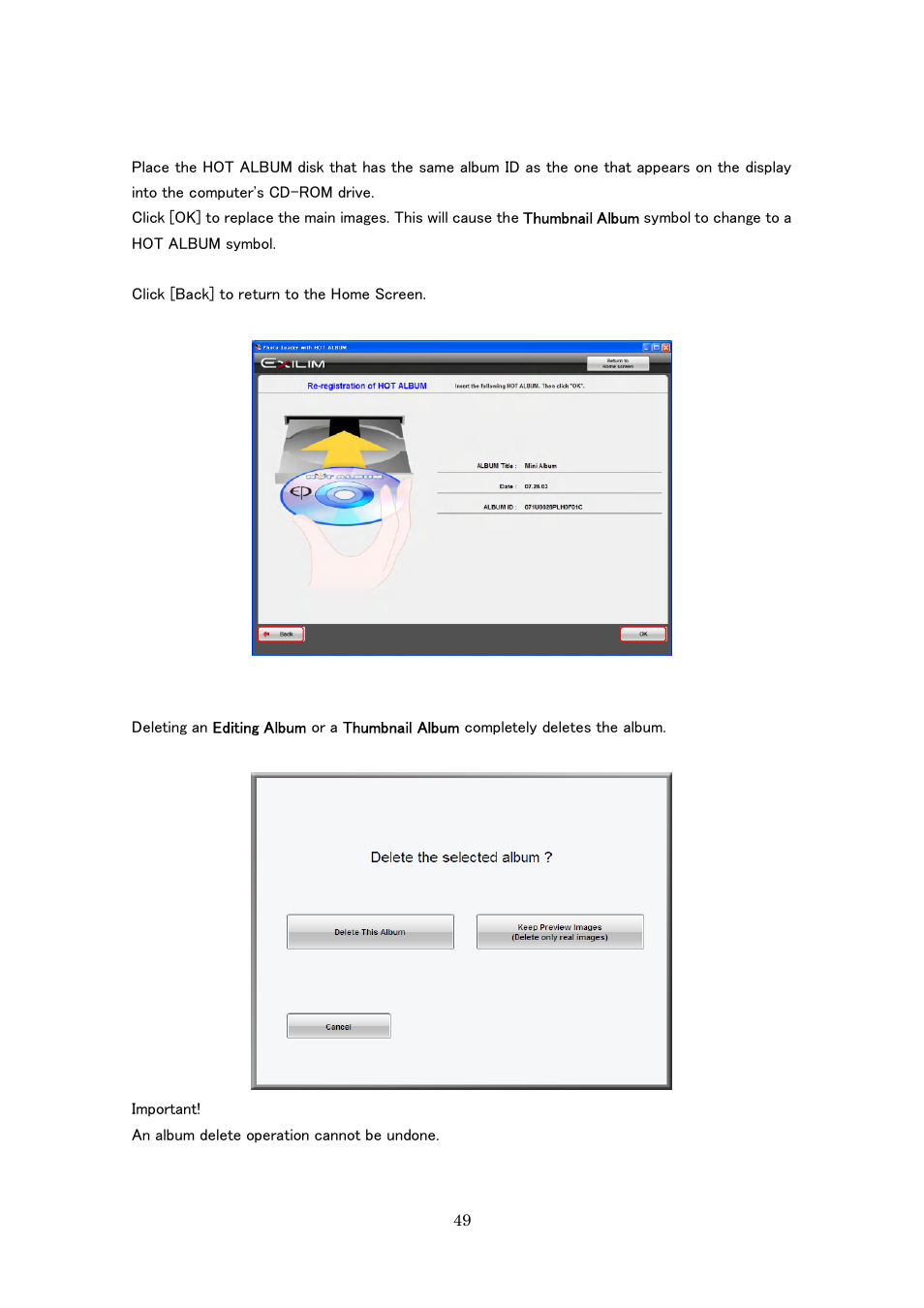 Casio Photo Loader with HOT ALBUM User Manual | Page 49 / 174