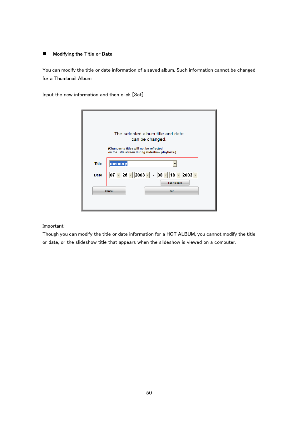 Casio Photo Loader with HOT ALBUM User Manual | Page 50 / 174
