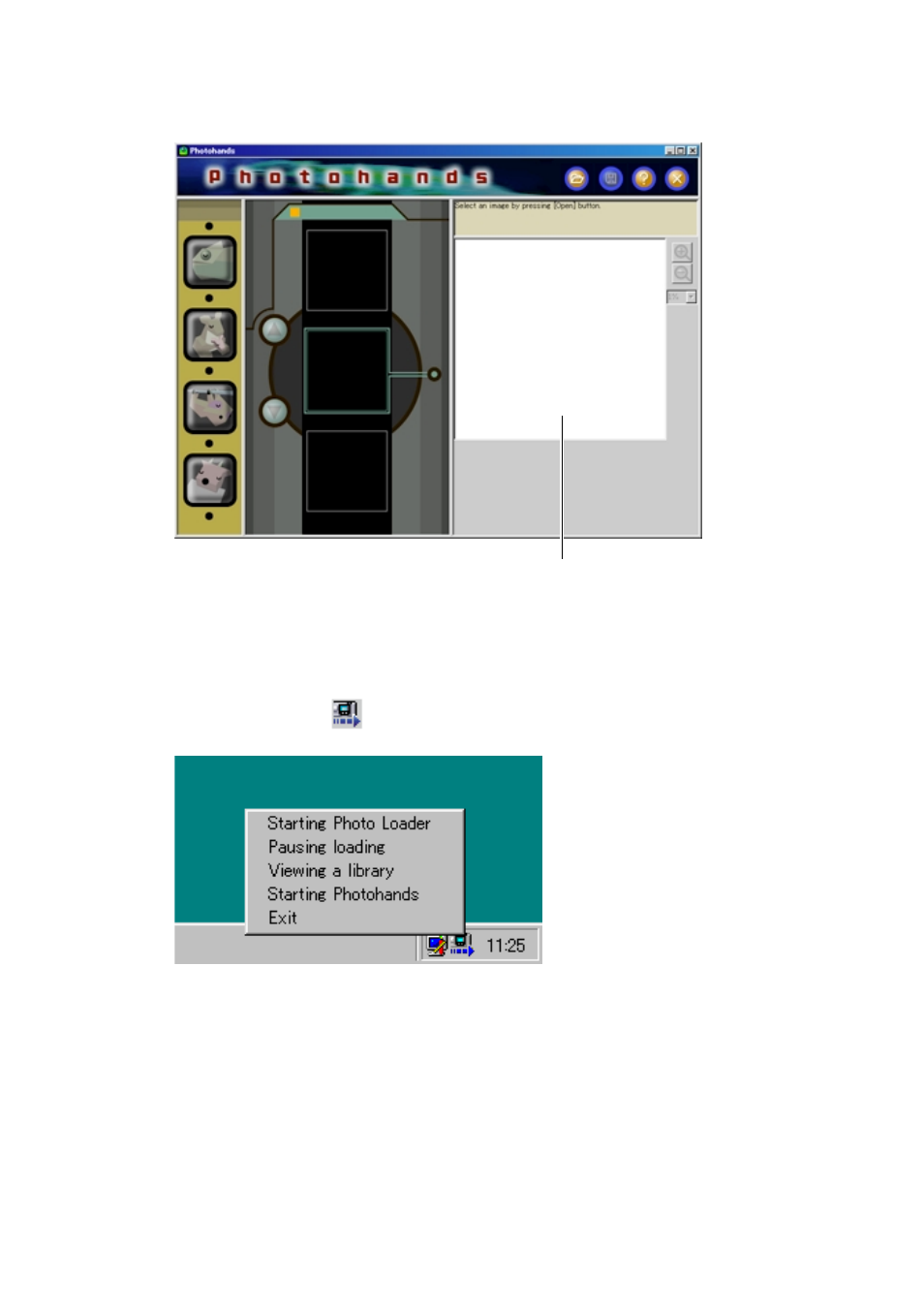 Starting photohands from the task tray | Casio Photohands User Manual | Page 8 / 25