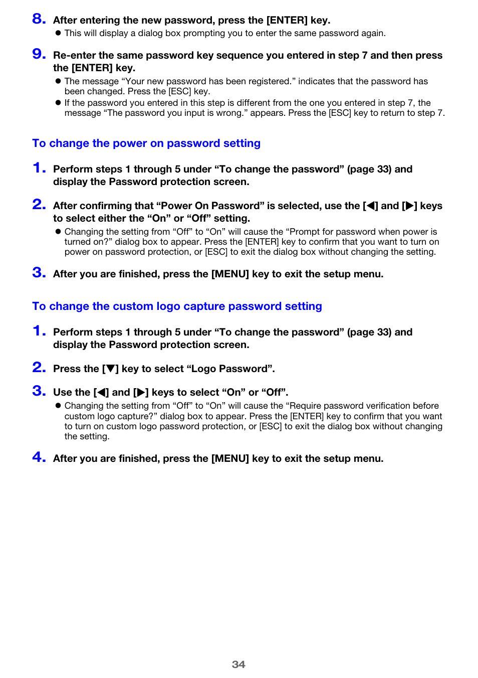 Casio XJ-H2600 User Guide User Manual | Page 34 / 74