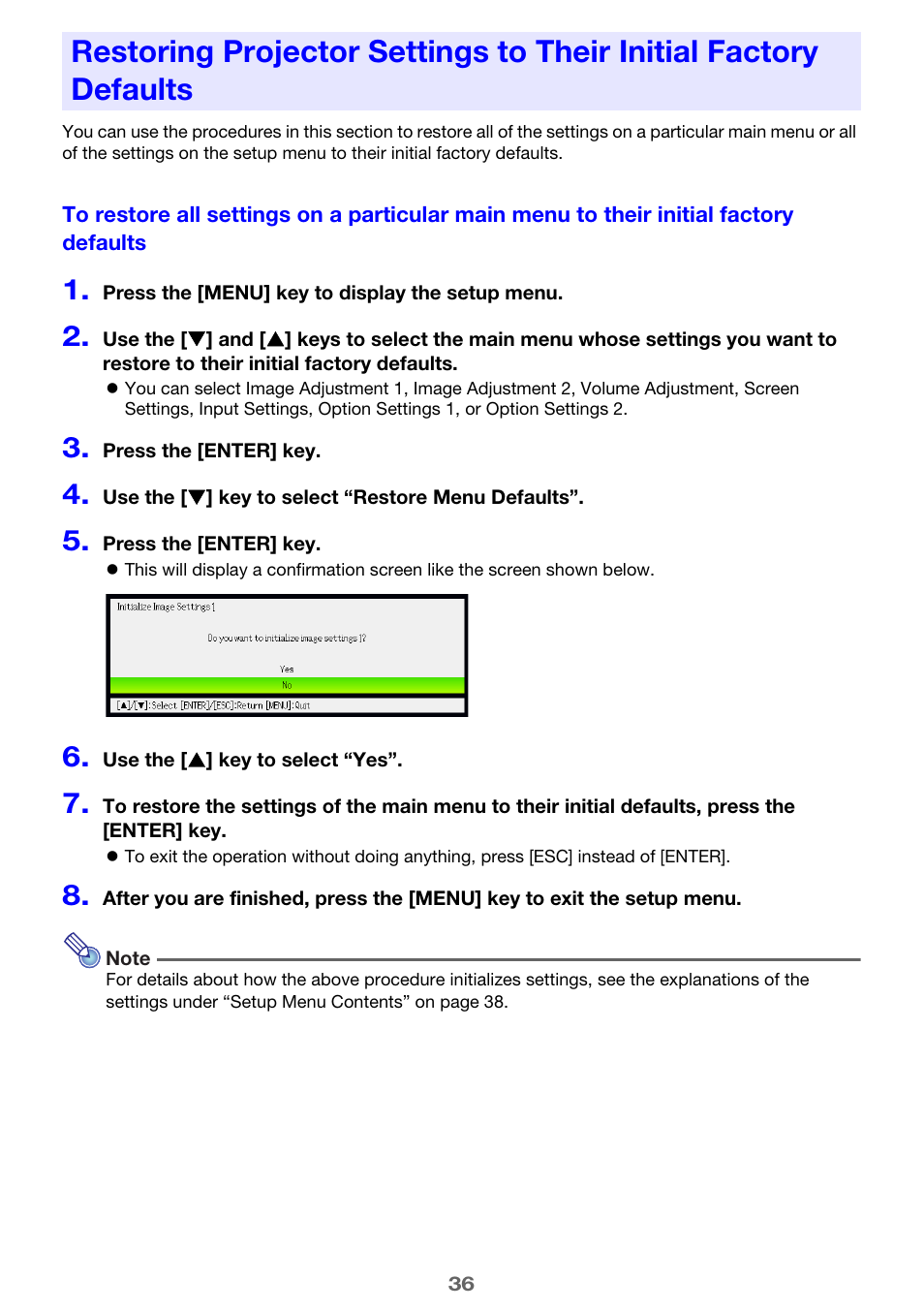 Casio XJ-H2600 User Guide User Manual | Page 36 / 74