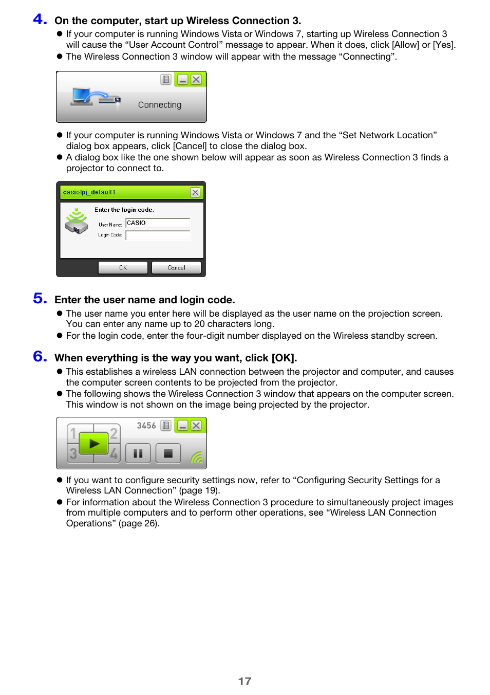 Casio XJ-H2650 Wireless Function Guide User Manual | Page 17 / 48