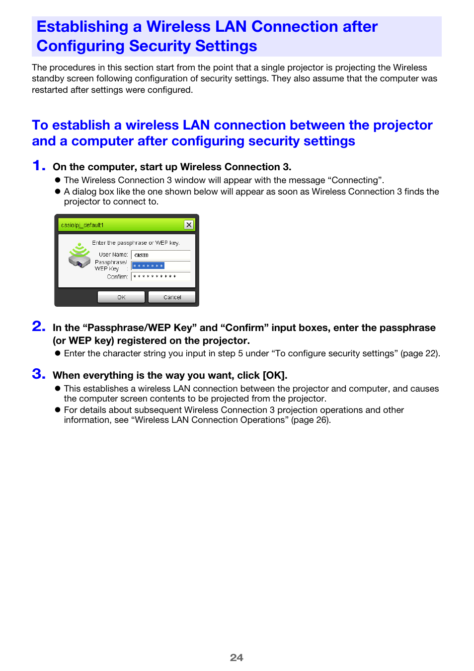 Casio XJ-H2650 Wireless Function Guide User Manual | Page 24 / 48