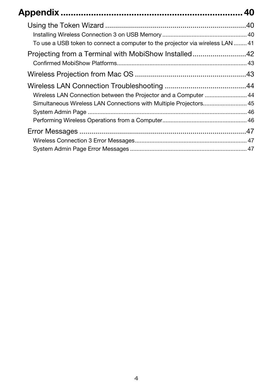 Appendix | Casio XJ-H2650 Wireless Function Guide User Manual | Page 4 / 48
