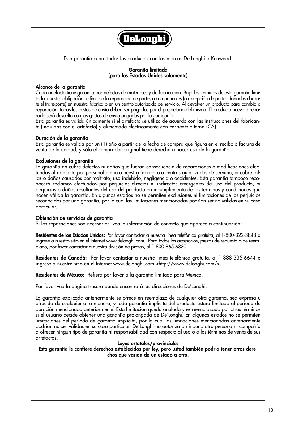 DeLonghi CTH4003B User Manual | Page 13 / 16