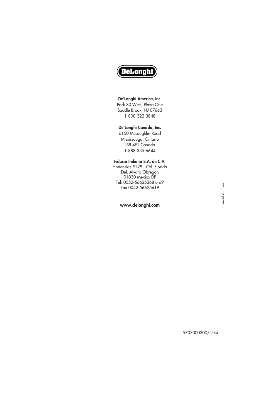 DeLonghi 6708EK User Manual | Page 15 / 15