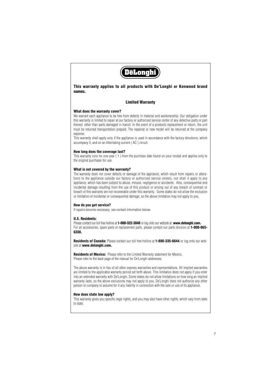 DeLonghi 6708EK User Manual | Page 7 / 15