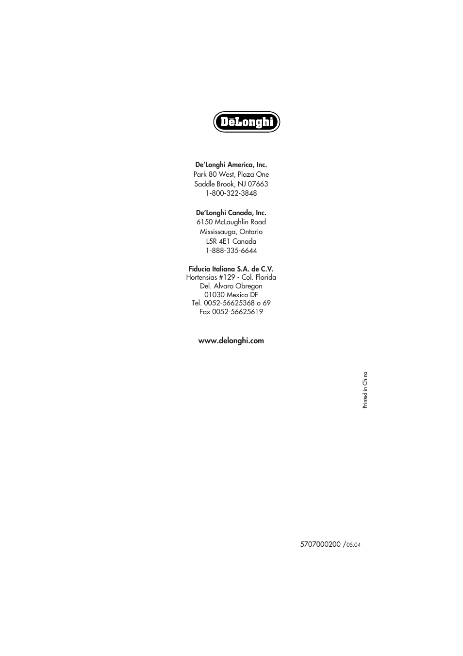 DeLonghi Heater 2307K User Manual | Page 11 / 11