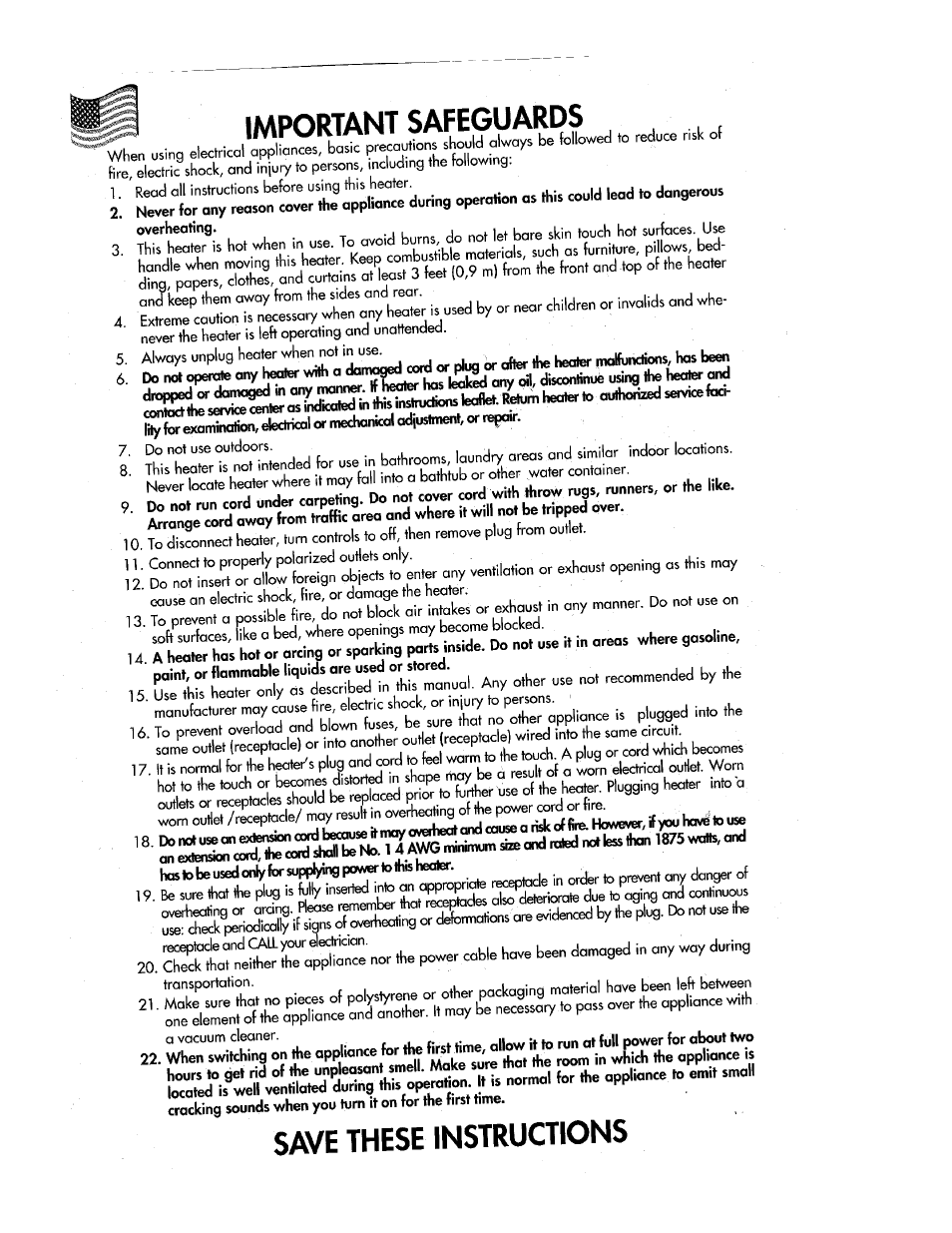 Important safeguards, Save these instructions | Kenwood 6188EP User Manual | Page 2 / 6