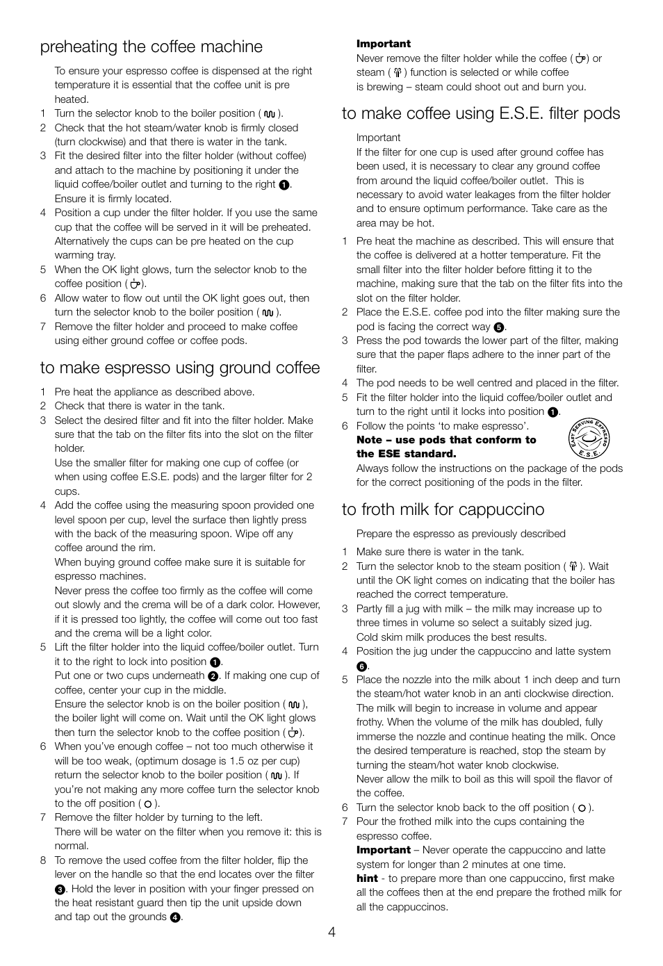 Preheating the coffee machine | DeLonghi EC460 User Manual | Page 6 / 30