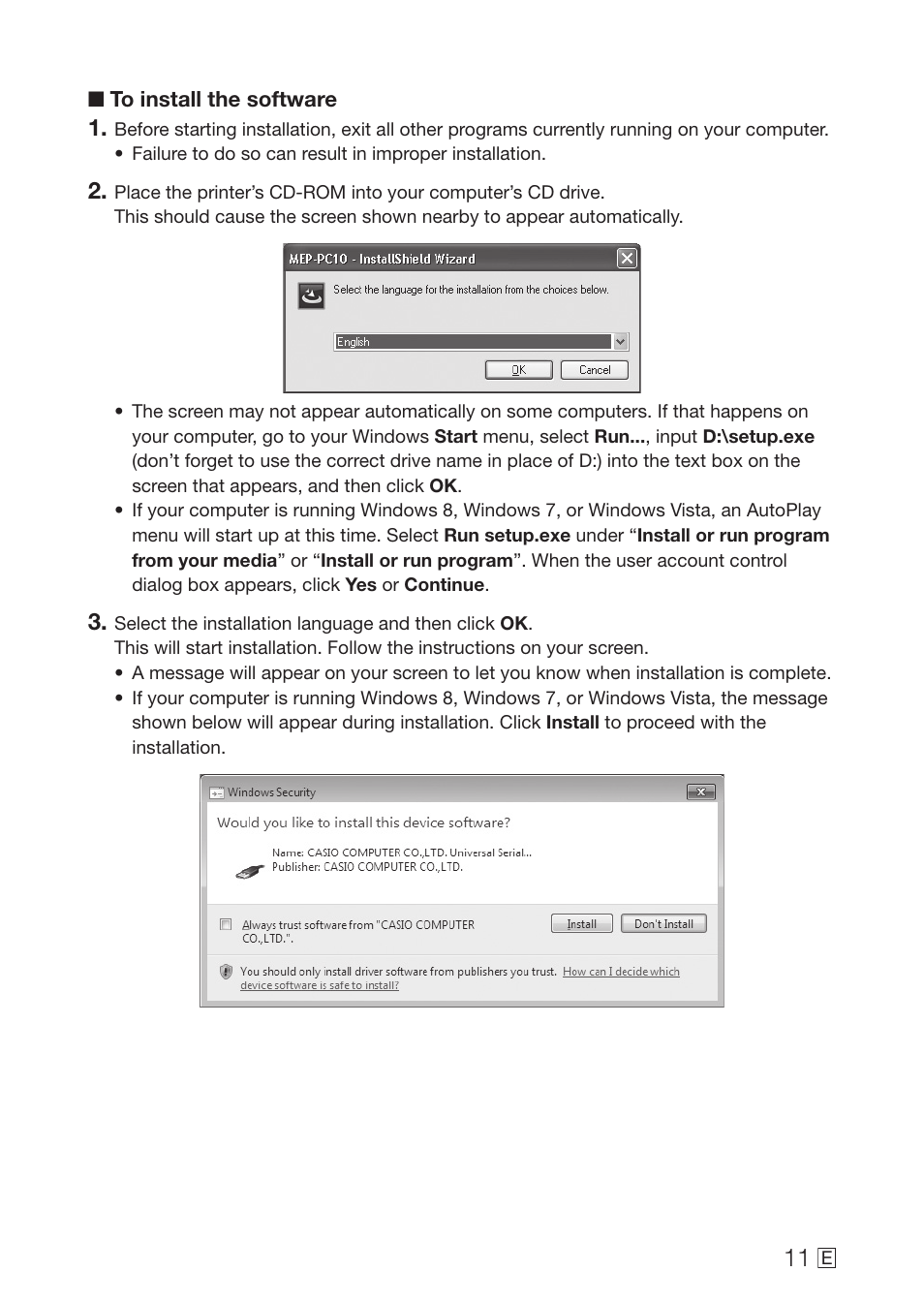 Casio MEP-U10 User Manual | Page 13 / 30