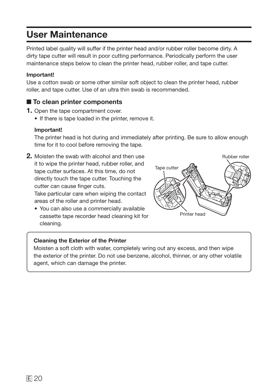 User maintenance | Casio MEP-U10 User Manual | Page 22 / 30
